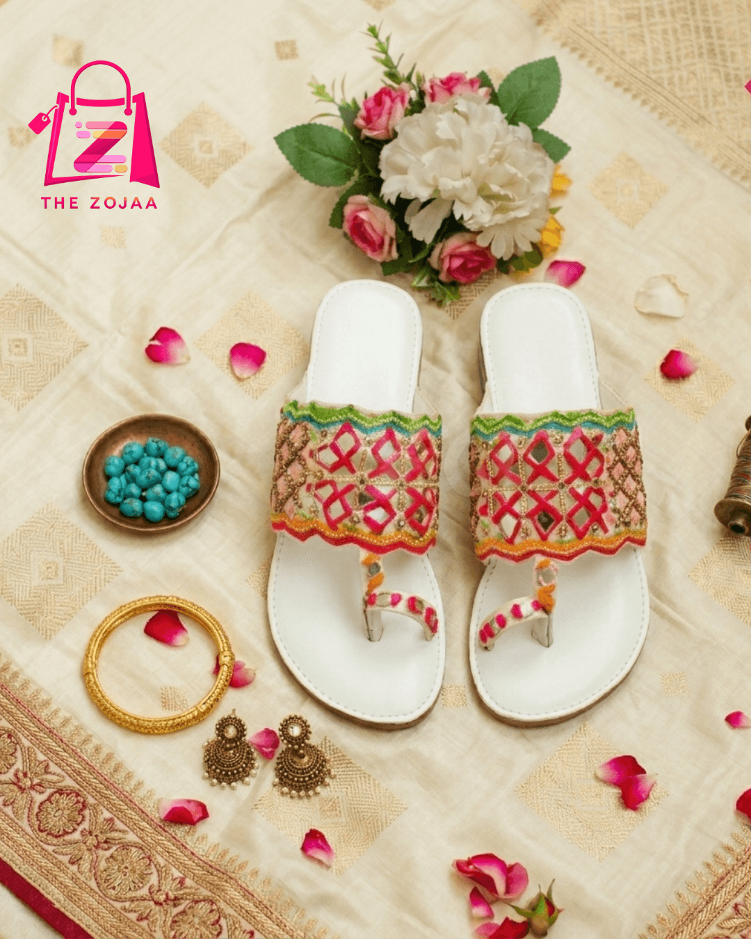 Multi-Color Embroidered Kolhapuri