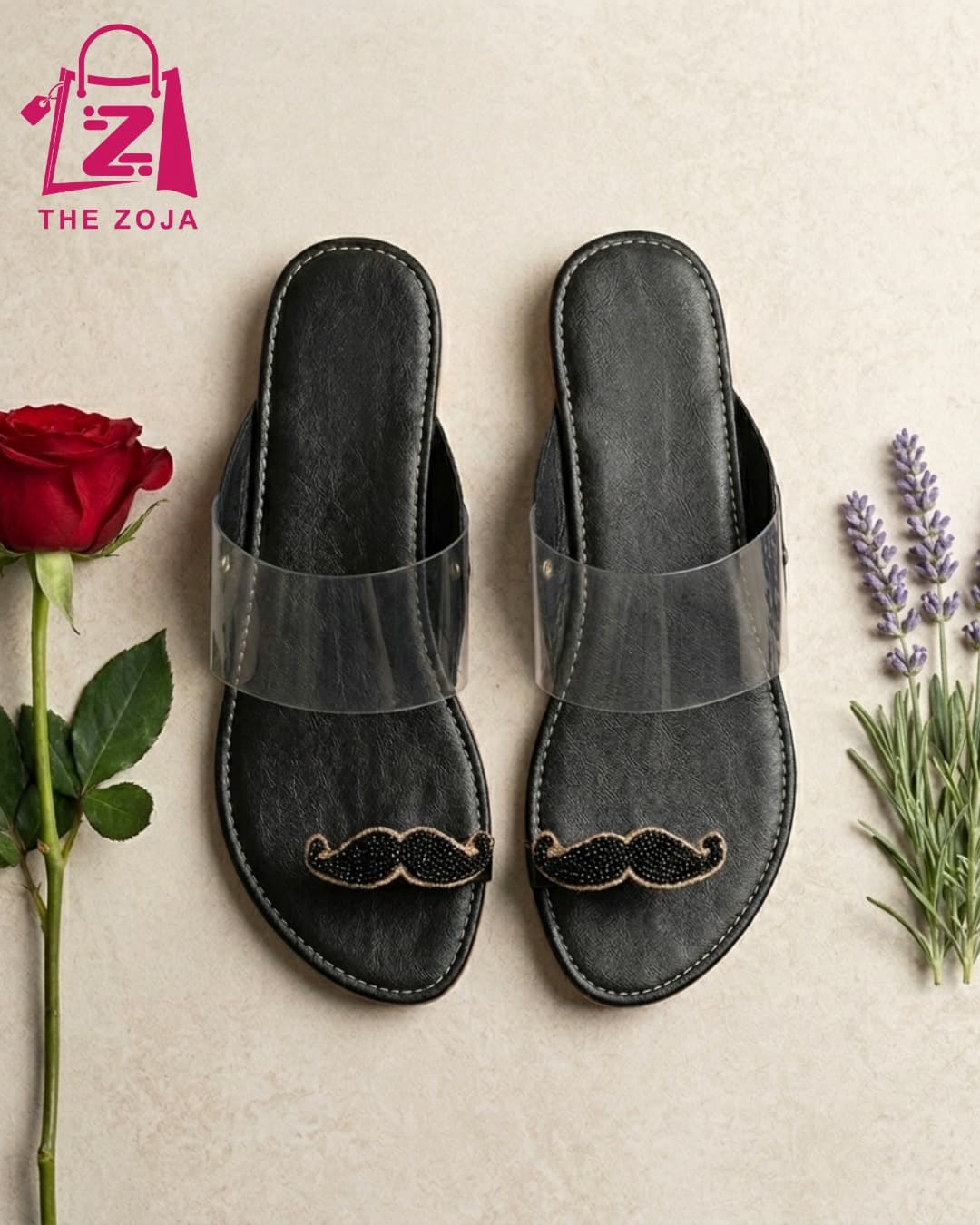 Transparent moustache Kolhapuri