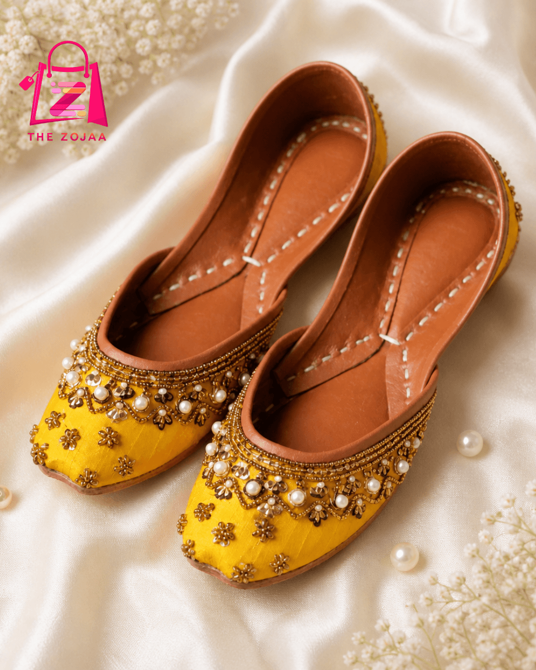 Luxury Black & Yellow Embellished Khussa