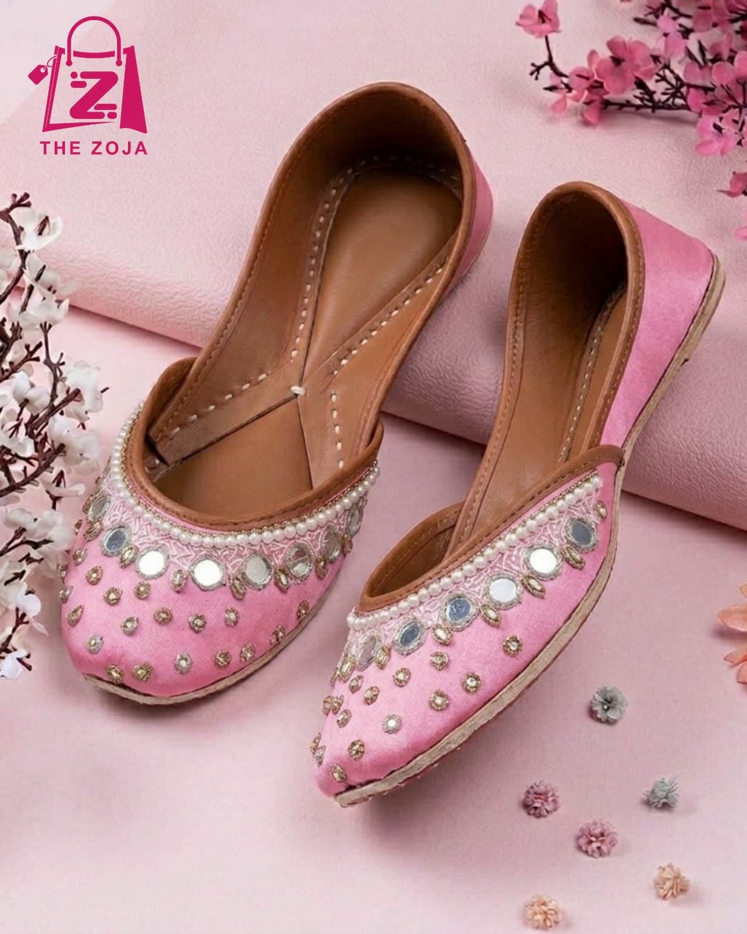 Noor-e-Zamrud Baby Pink Khussa