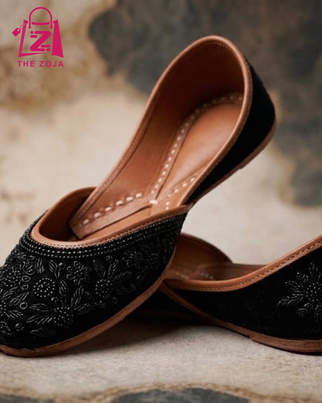 Afsheen Black Khussa
