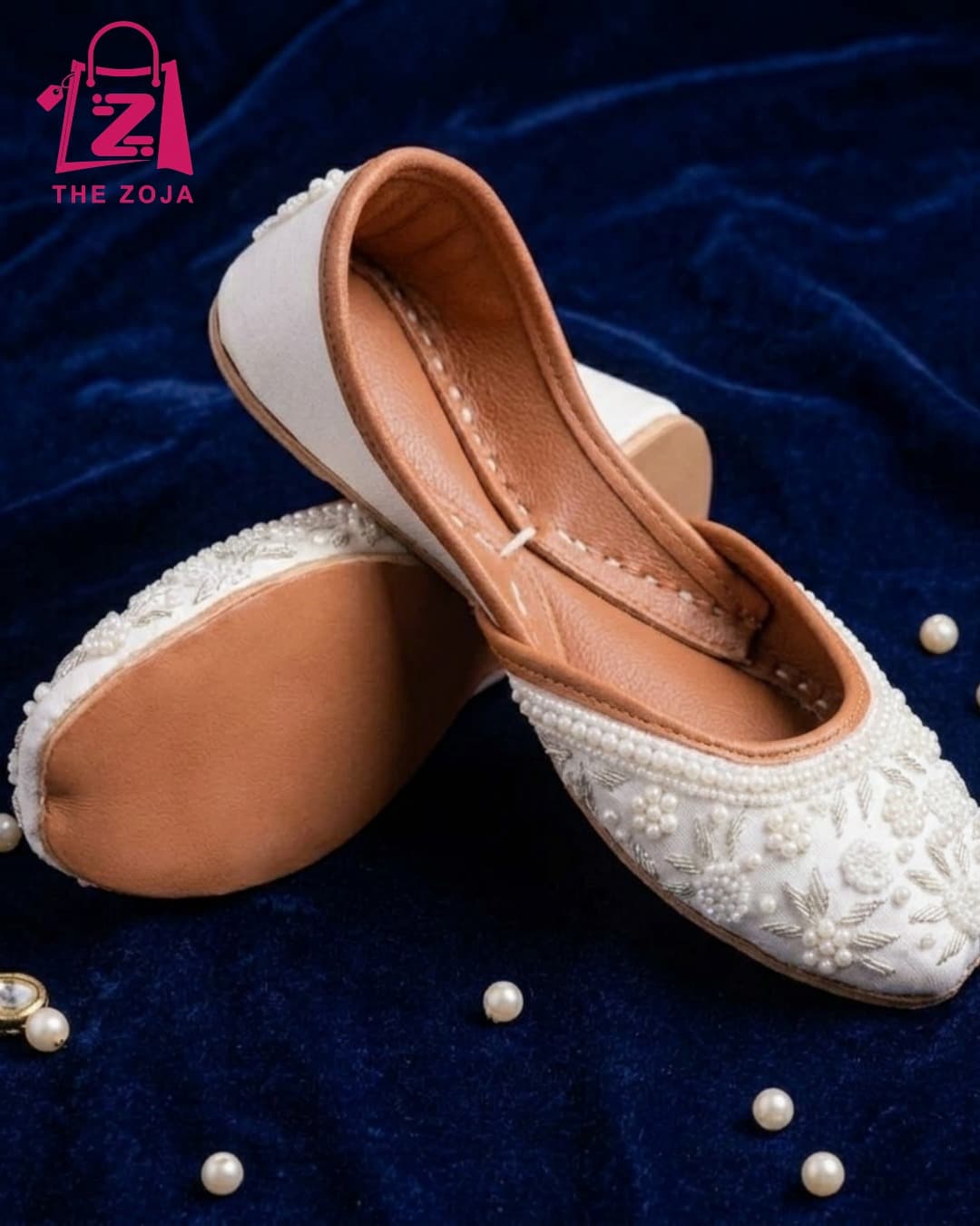 Afsheen White Khussa
