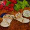 Handcrafted ladies multicolored Kolhapuri chappal