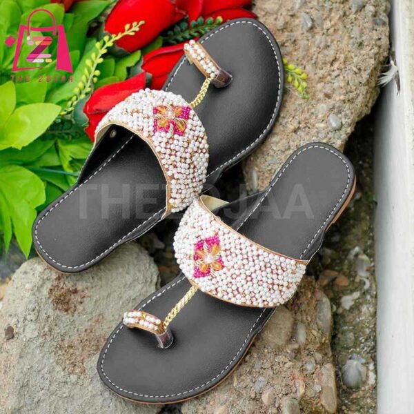 Multicolor with handmade Kolhapuri chappal